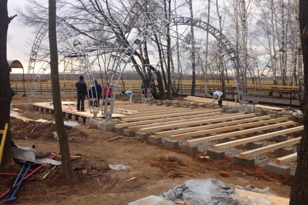 Пол из половой доски 28 мм по 1700 руб м2 (апалубка из бруса)