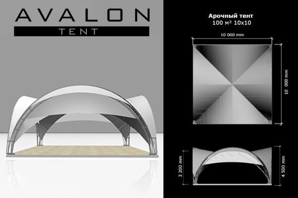 Арочный шатер 100 м²  10х10