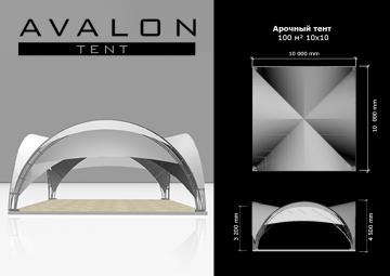 Арочный шатер 100 м²  10х10