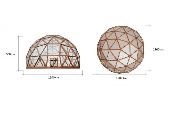 Сферический деревянный шатер 12x12 м в аренду