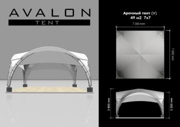 Арочный шатер 49м² 7х7