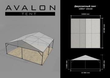 Классический шатер 100м² - квадрат 10х10